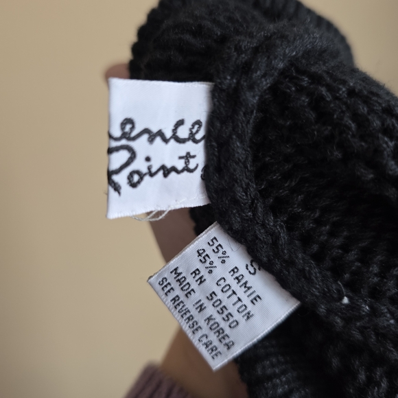 Vintage Radiance Point Black Knit Sweater Midi Pencil Skirt Size S - Picture 3 of 5